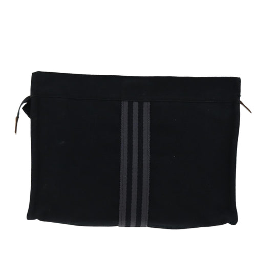 Hermès Toto Black Canvas Clutch Bag (Pre-Owned)