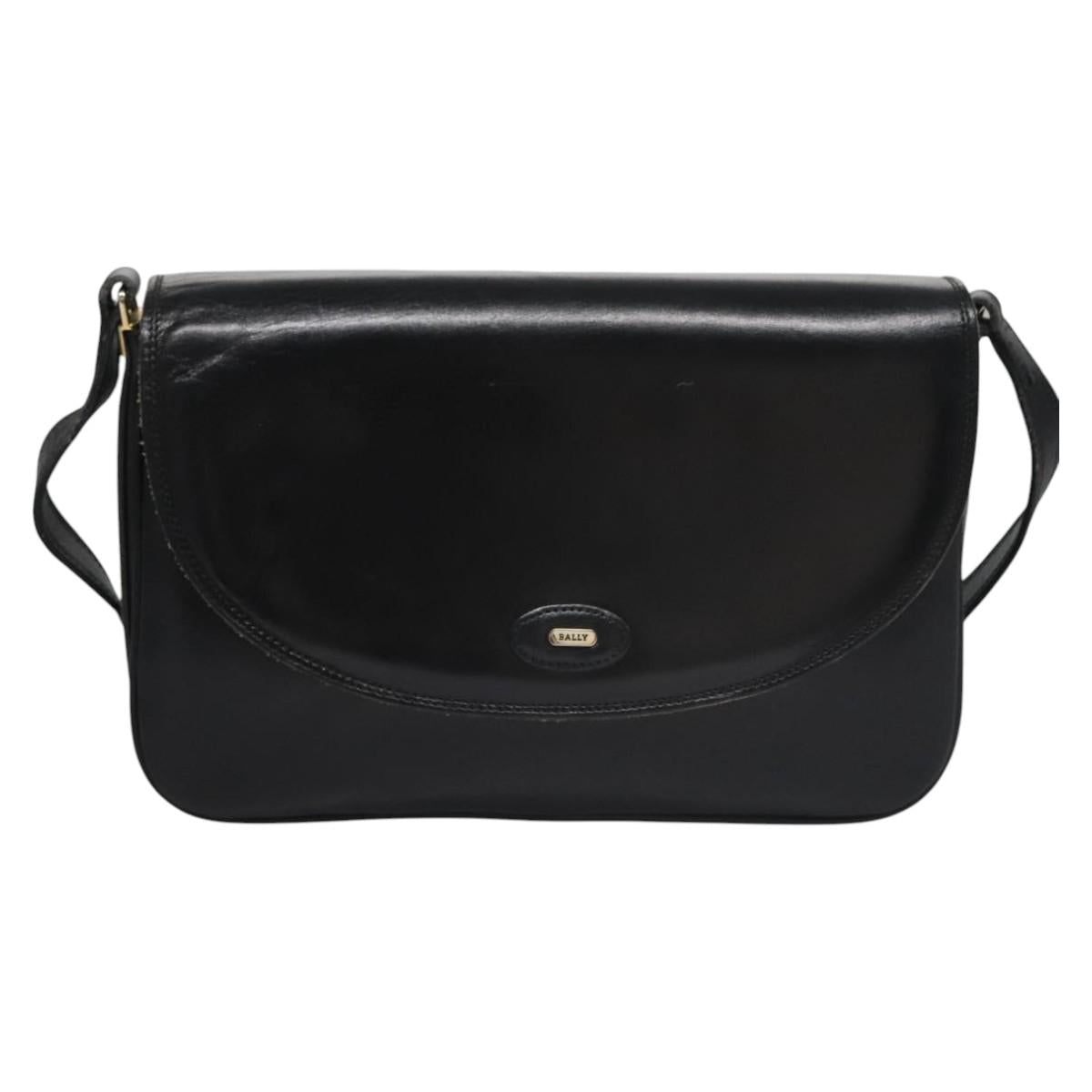 Bally Black Leather Shoulder Bag (Pre-Owned)