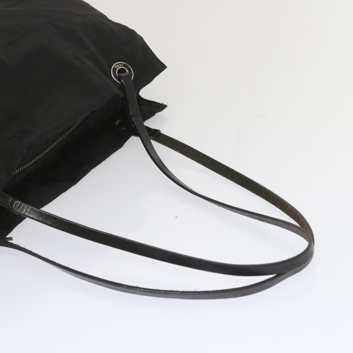 Fendi Zucca Black Canvas Shoulder Bag (Pre-Owned)