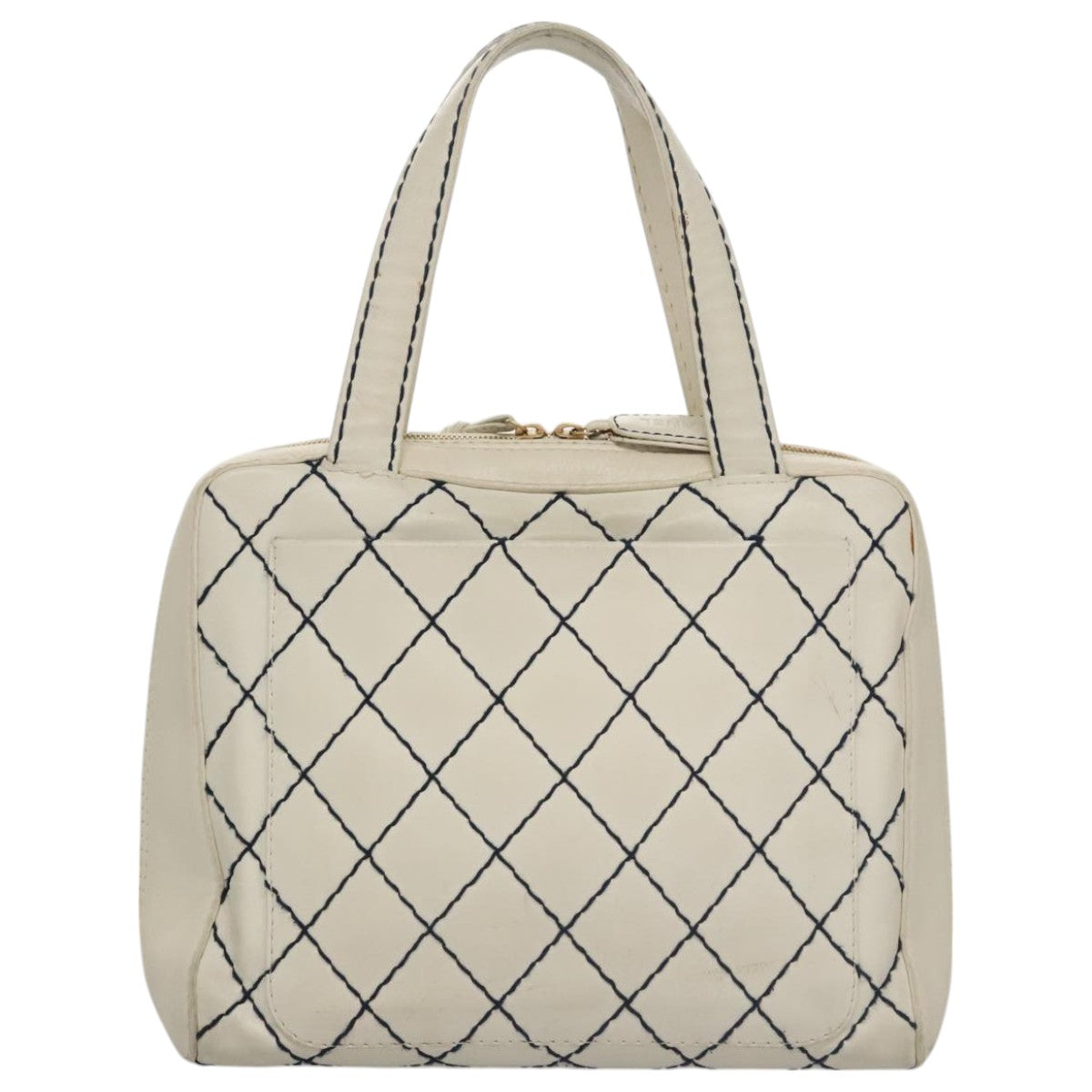 Chanel Wild Stitch White Leather Handbag (Pre-Owned)