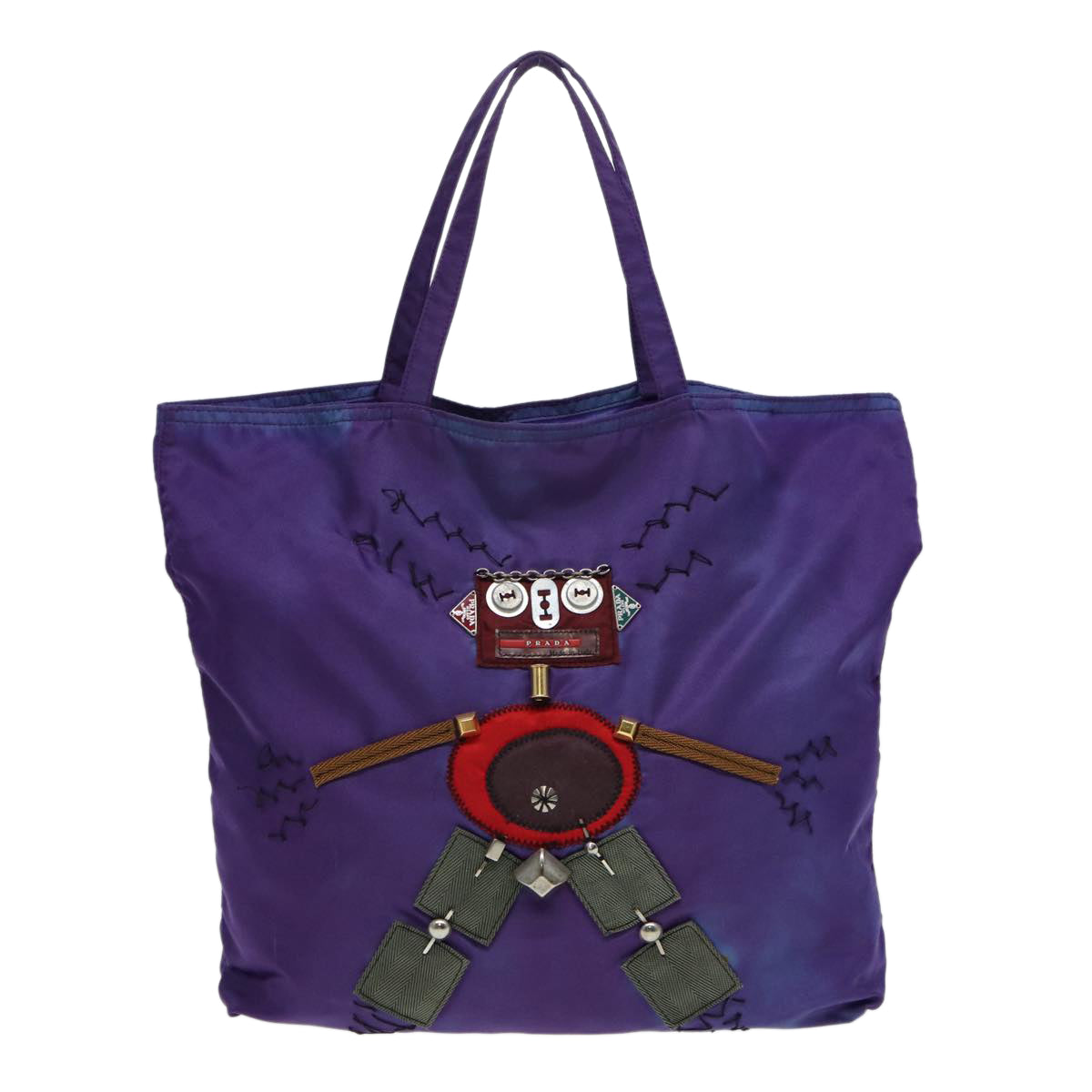 Prada Robot Purple Synthetic Tote Bag (Pre-Owned)