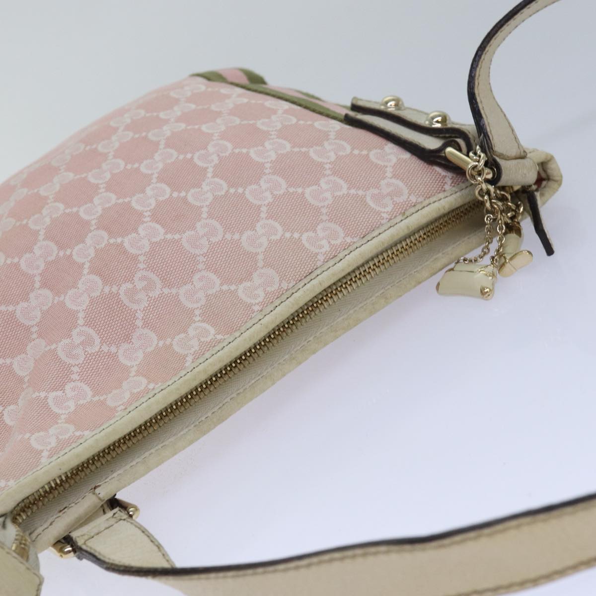 Gucci Gg Canvas Pink Canvas Shoulder Bag (Pre-Owned)