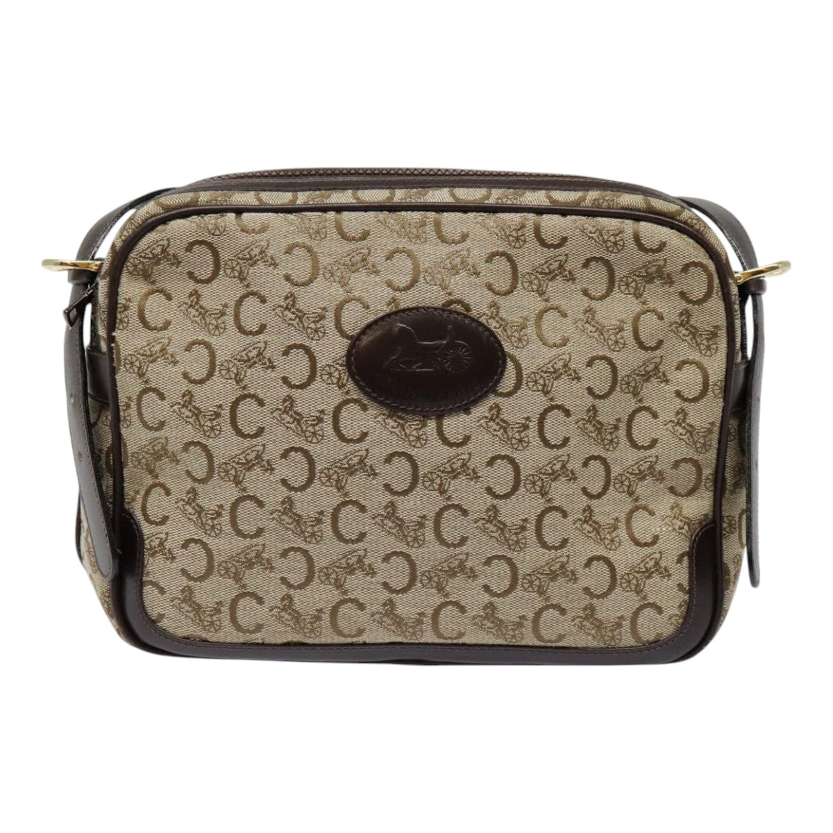 Céline C Brown Canvas Shoulder Bag (Pre-Owned)