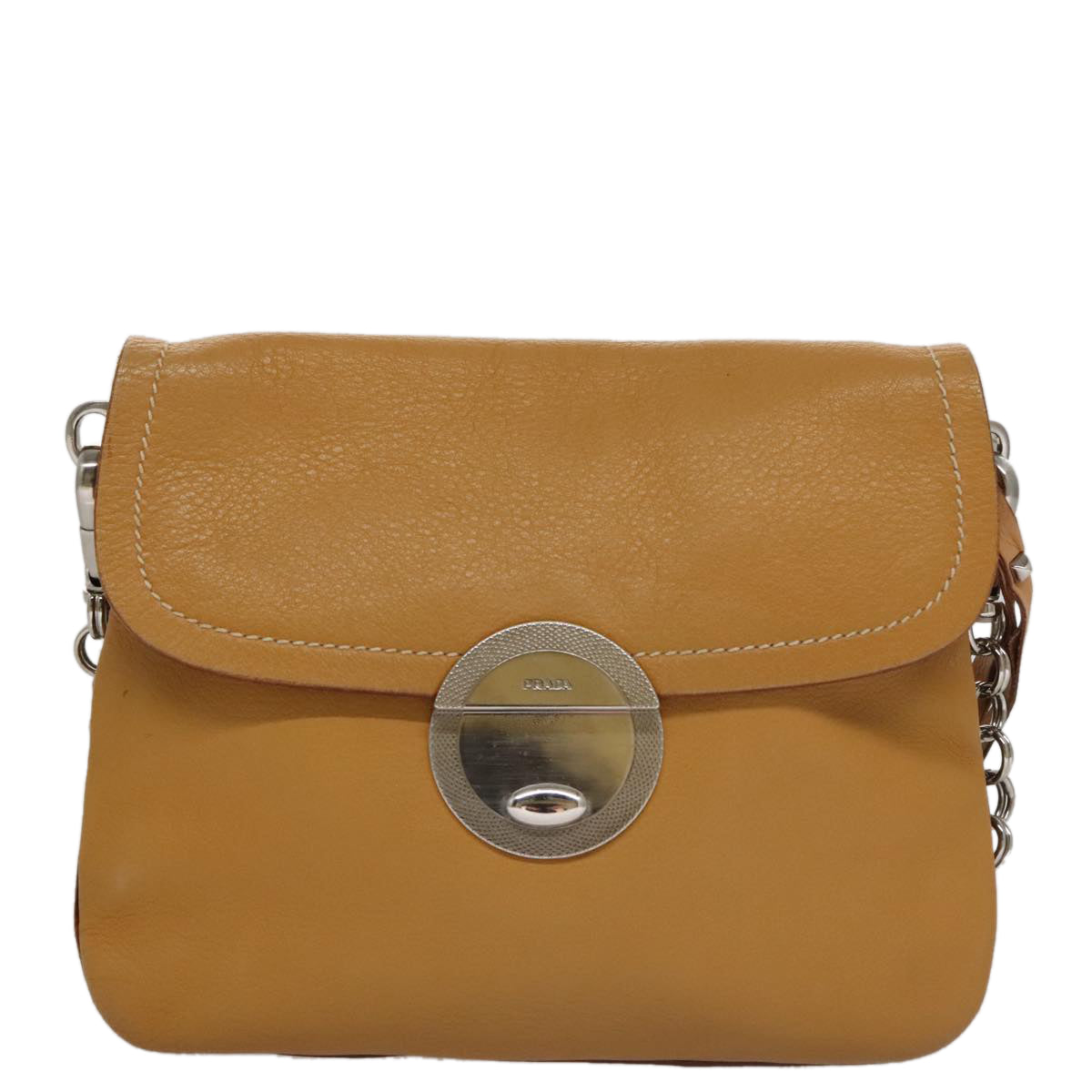 Prada Saffiano Camel Leather Shoulder Bag (Pre-Owned)