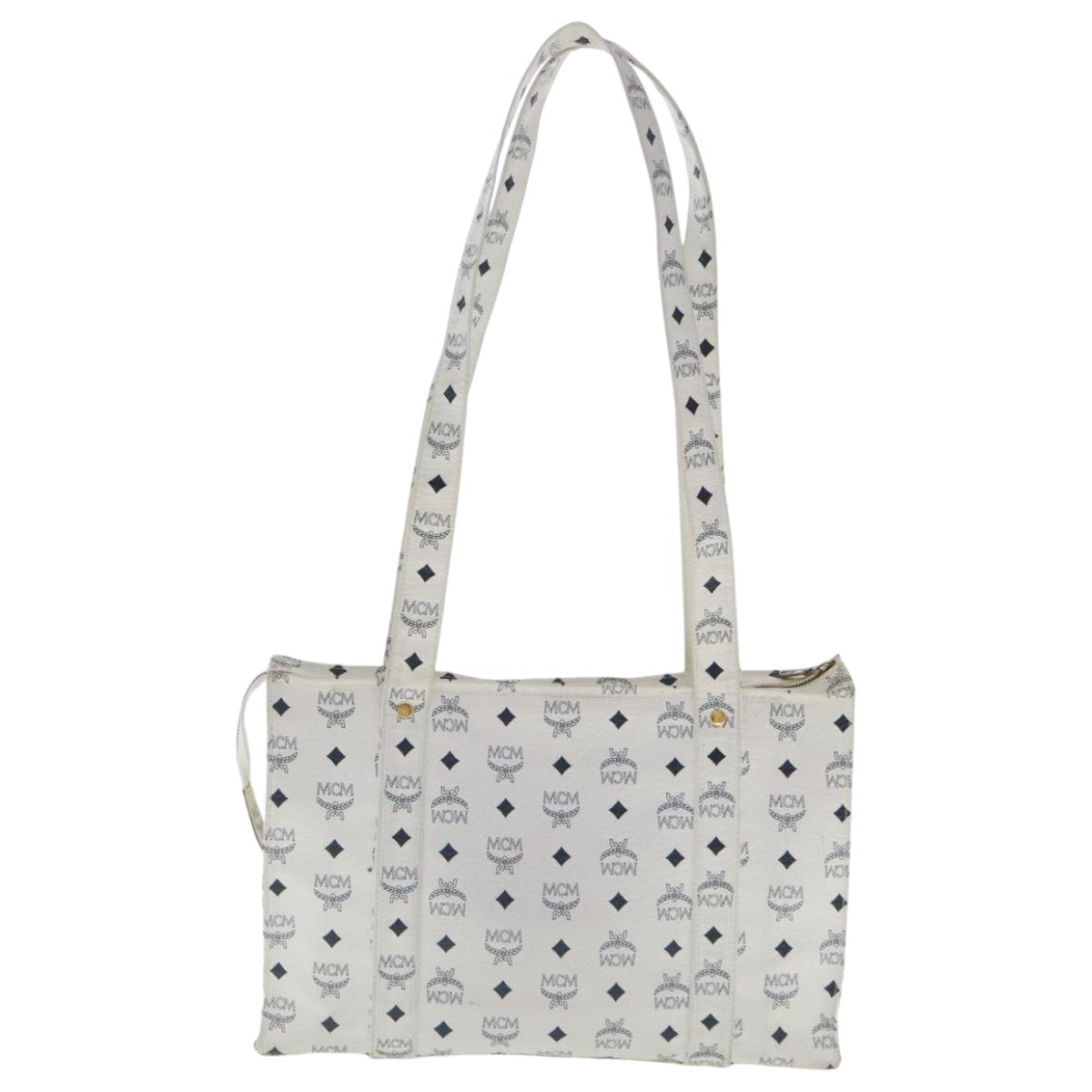 MCM Visetos White Canvas Tote Bag (Pre-Owned)