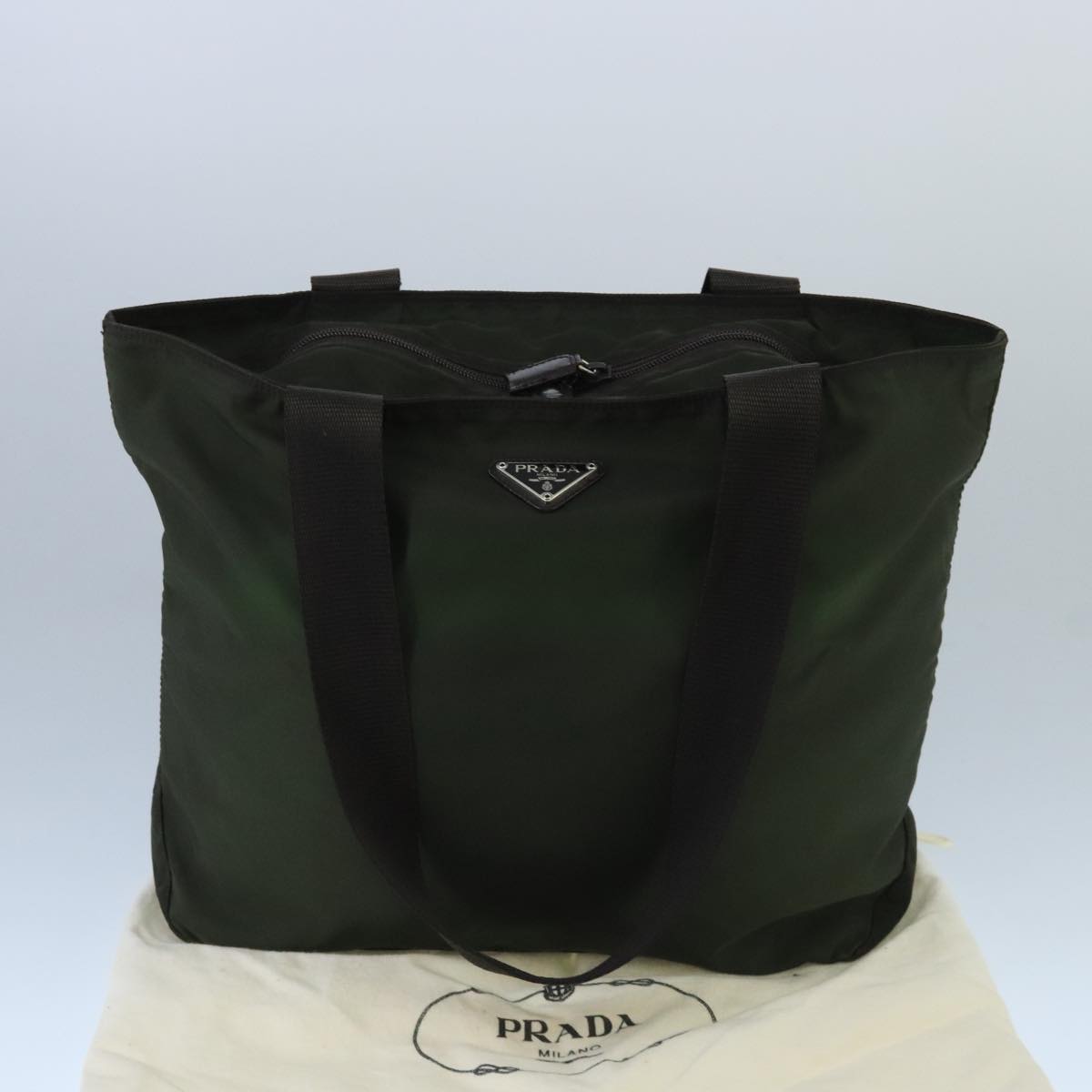 Prada Re-Nylon Khaki Synthetic Tote Bag (Pre-Owned)