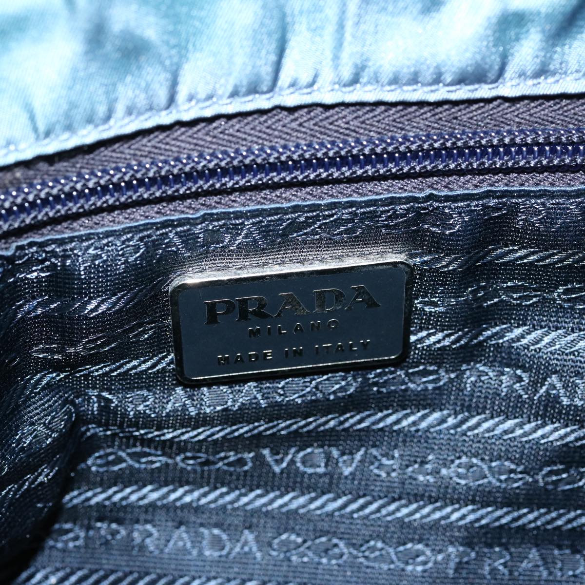 Prada Tessuto Blue Canvas Tote Bag (Pre-Owned)