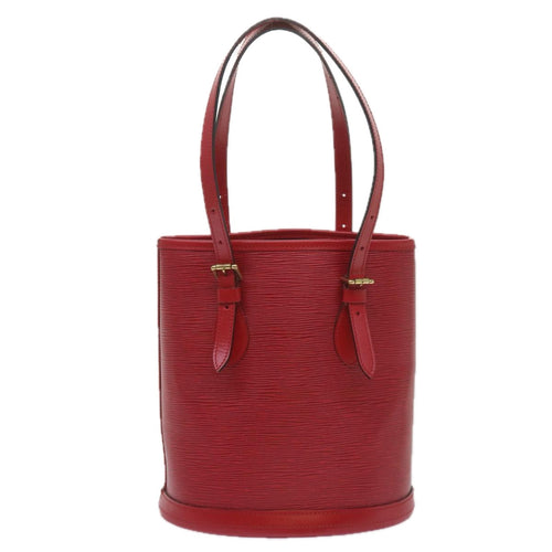 Louis Vuitton Bucket Pm Red Leather Shoulder Bag (Pre-Owned)