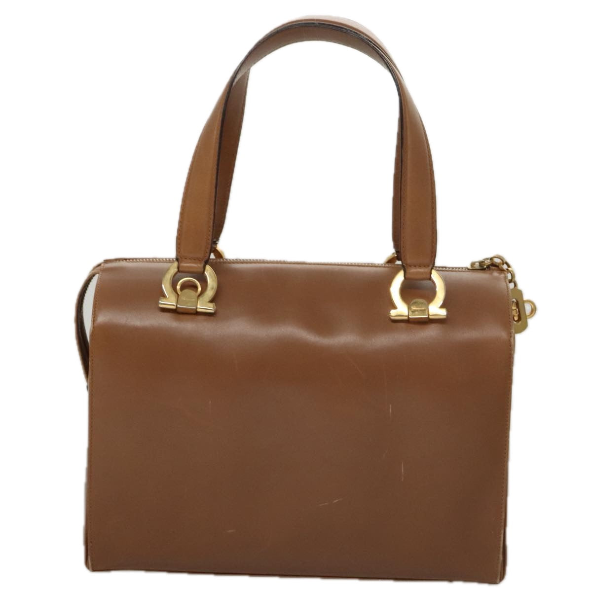Salvatore Ferragamo Gancini Brown Leather Handbag (Pre-Owned)