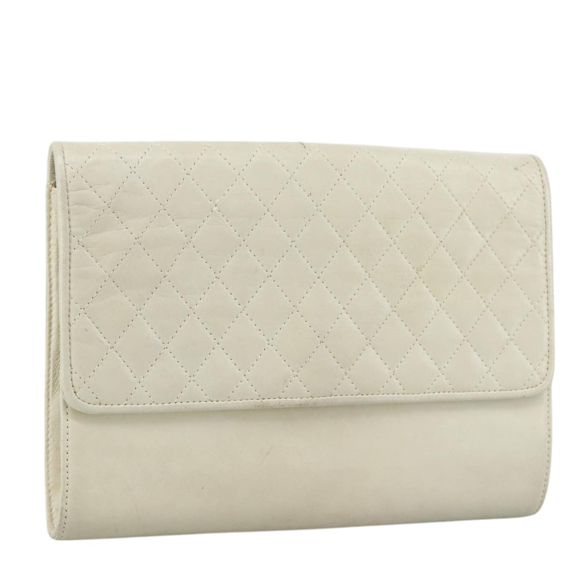 Yves Saint Laurent White Leather Clutch Bag (Pre-Owned)