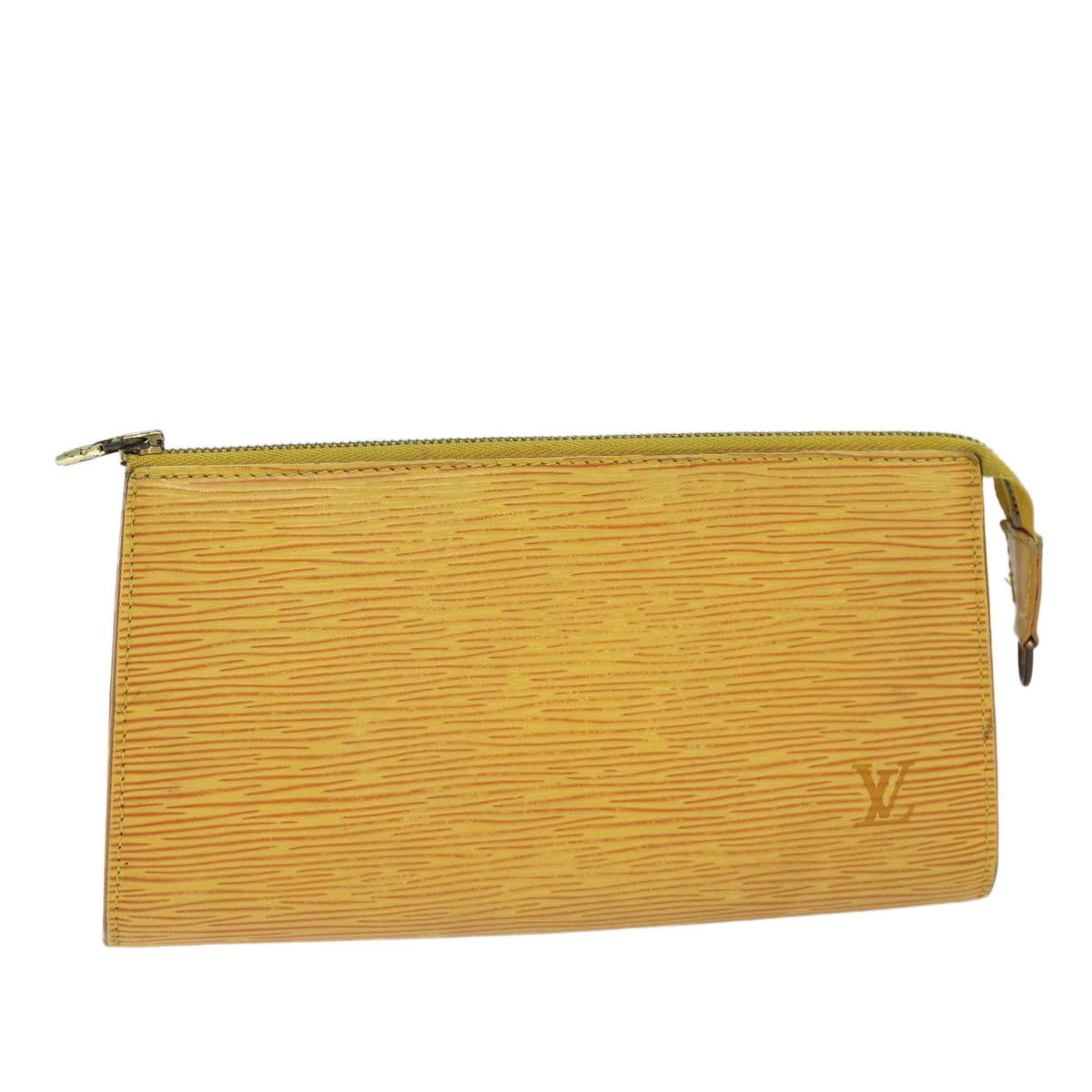 Louis Vuitton Pochette Accessoire Yellow Leather Clutch Bag (Pre-Owned)