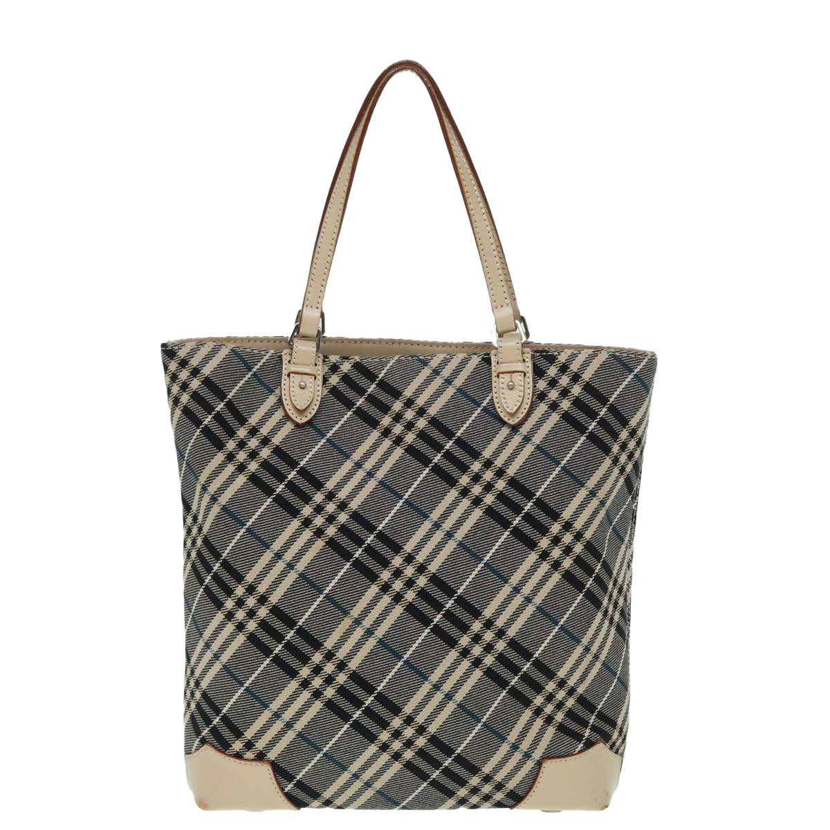 Burberry Nova Check Blue Canvas Tote Bag (Pre-Owned)