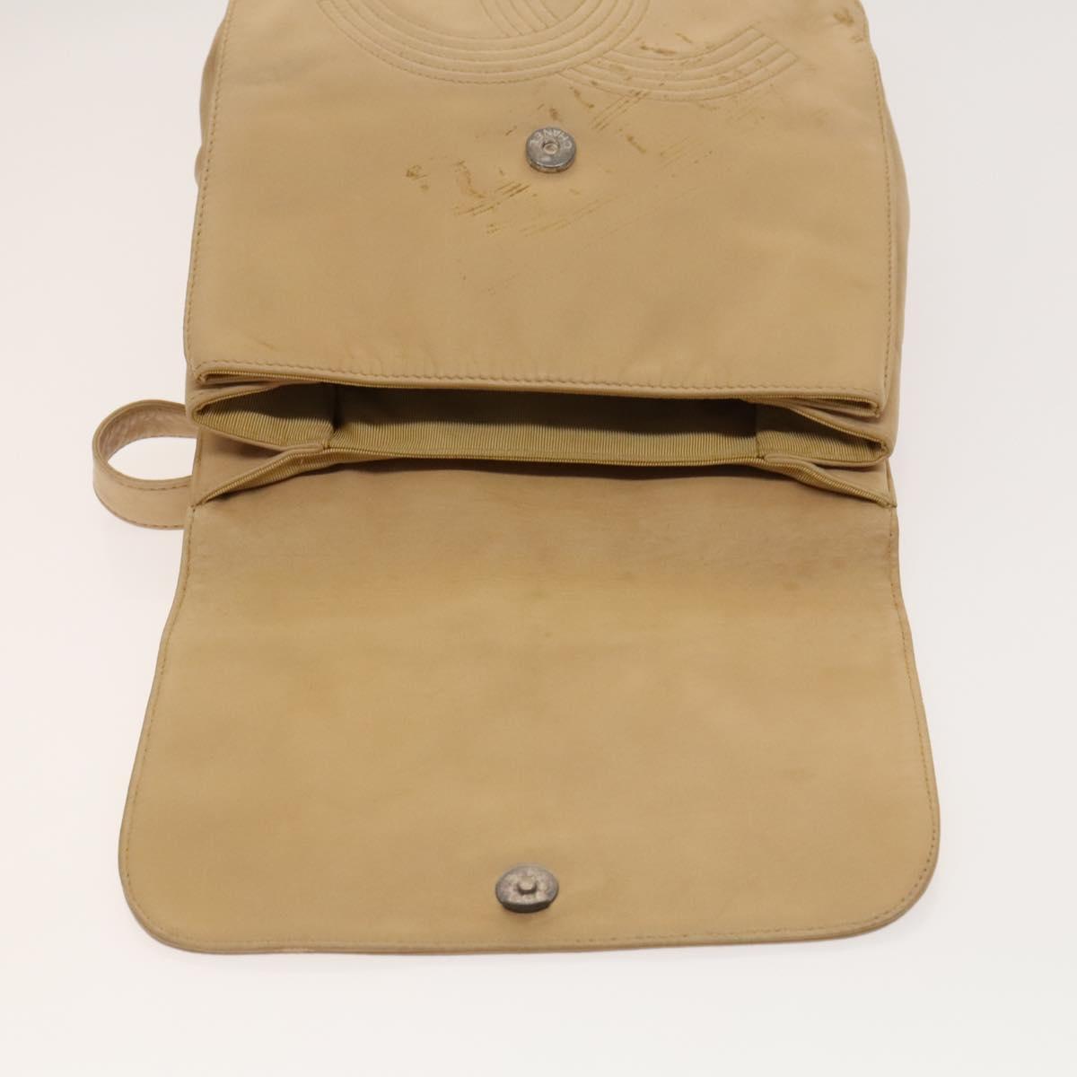 Chanel Cc Beige Leather Backpack Bag (Pre-Owned)