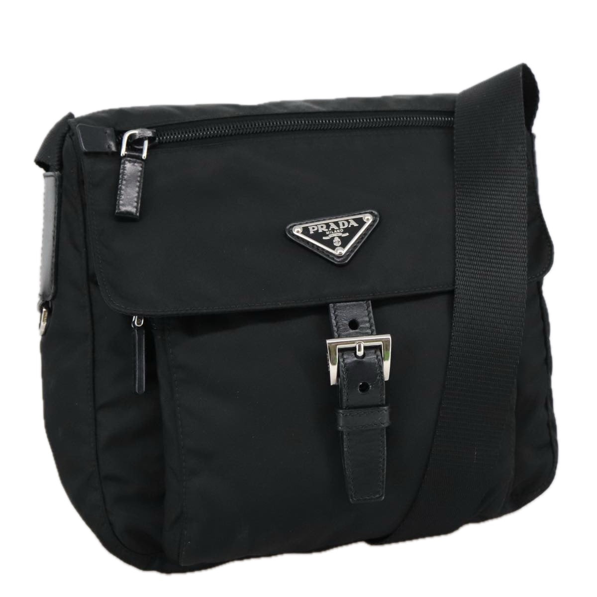 Prada Re-Nylon Black Synthetic Shoulder Bag (Pre-Owned)
