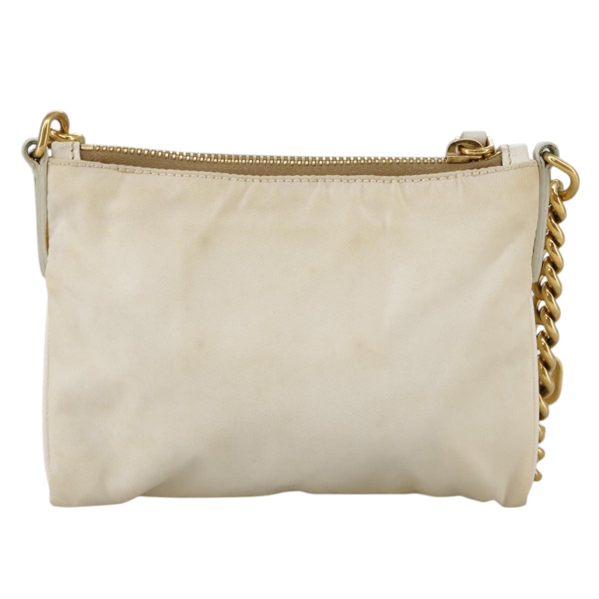 Prada Tessuto White Synthetic Shoulder Bag (Pre-Owned)