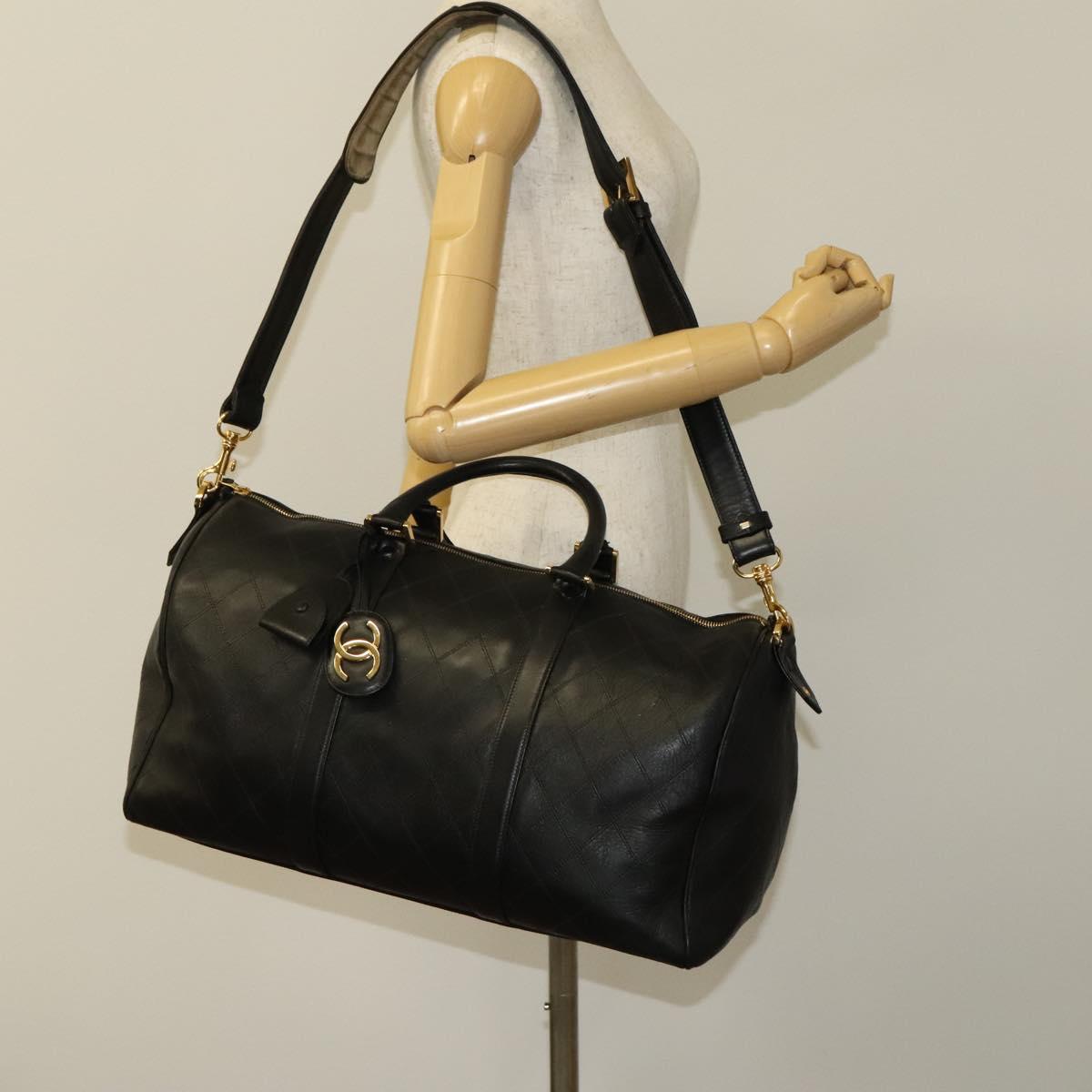 Chanel Black Leather Travel Bag (Pre-Owned)