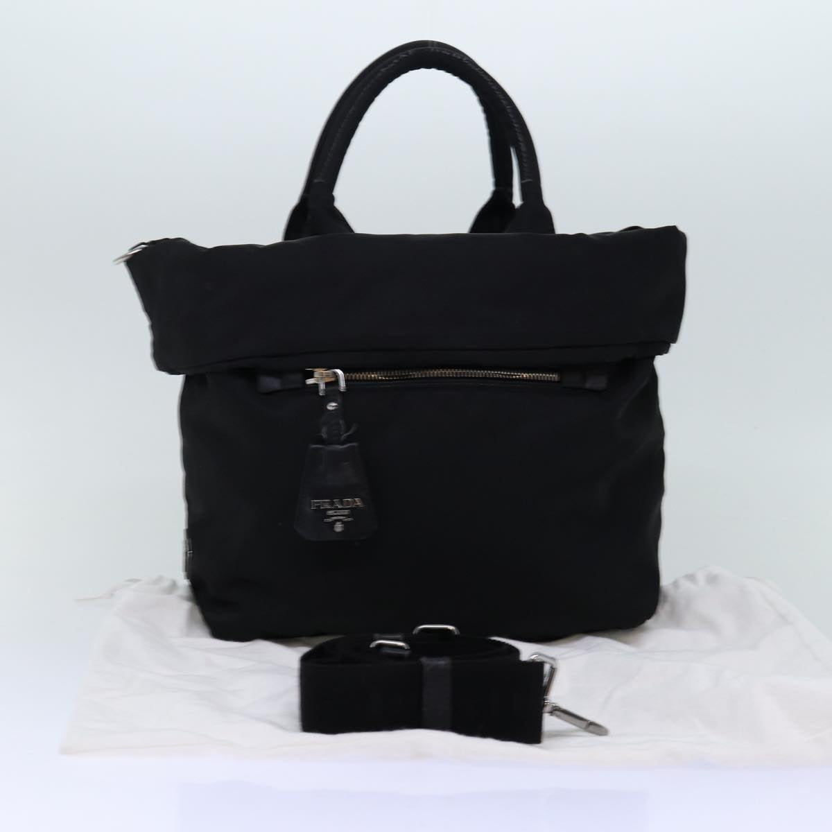 Prada Tessuto Black Synthetic Handbag (Pre-Owned)