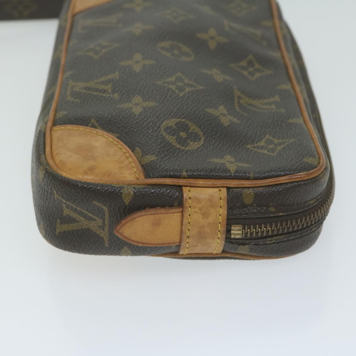 Louis Vuitton Marly Dragonne Brown Canvas Clutch Bag (Pre-Owned)