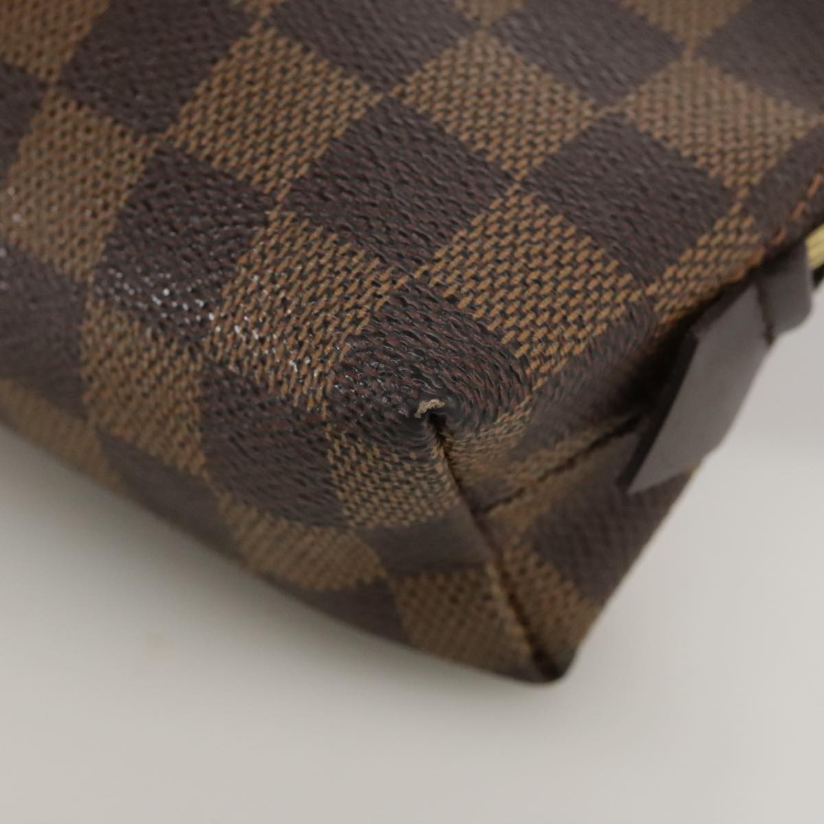 Louis Vuitton Trousse A Maquillage Brush Brown Canvas Clutch Bag (Pre-Owned)