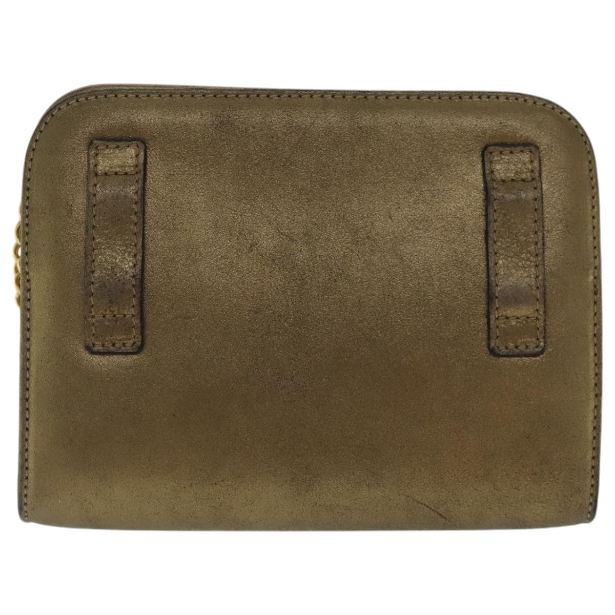 Salvatore Ferragamo Gancini Gold Leather Shoulder Bag (Pre-Owned)