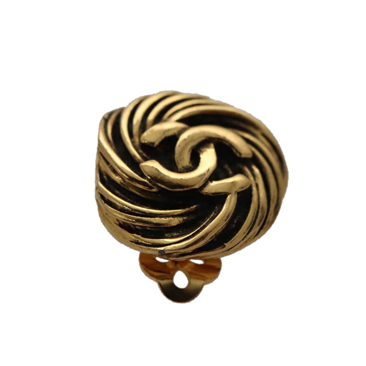 Chanel Cc Gold Metal Earring Jewelry (Pre-Owned)