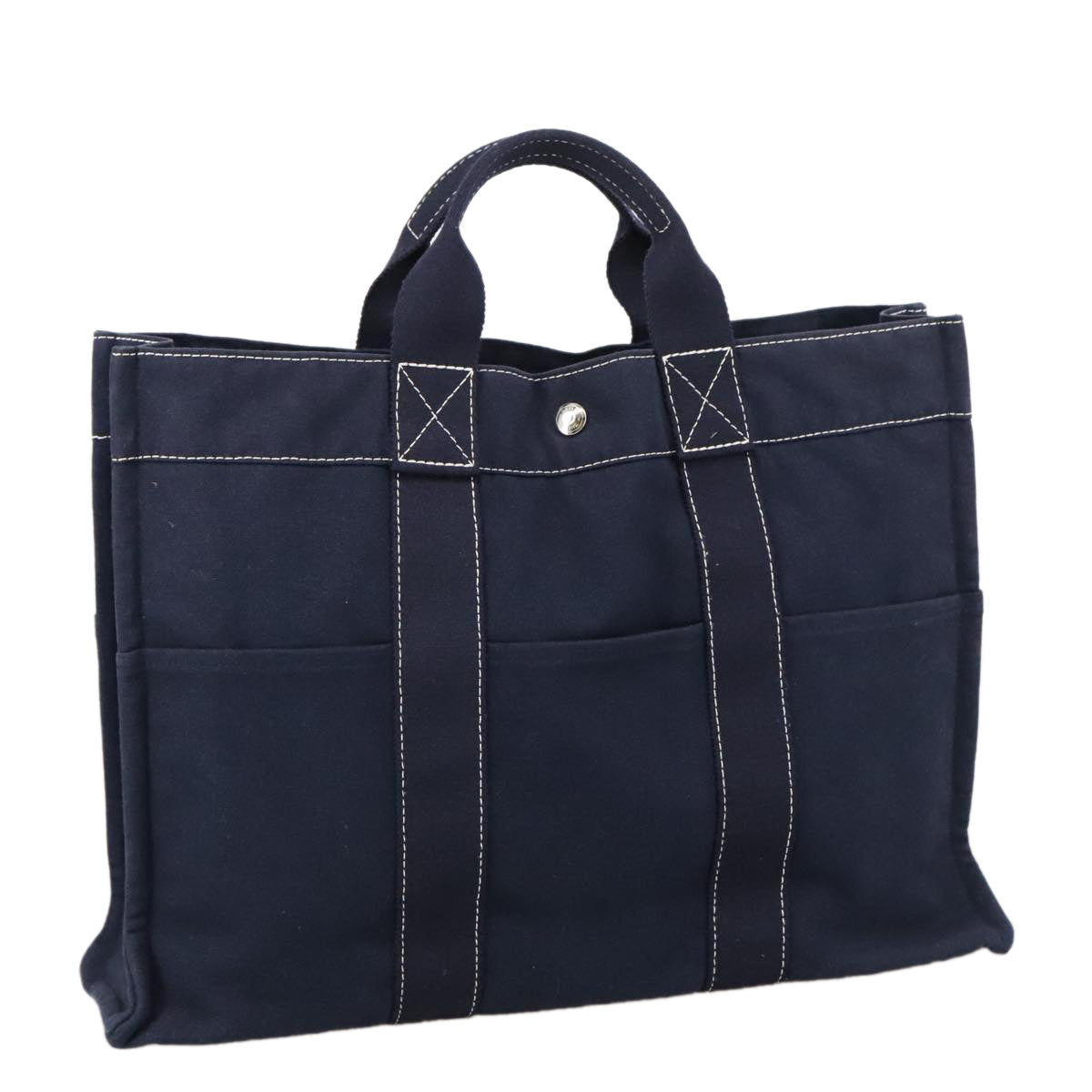 Hermès Herline Navy Canvas Tote Bag (Pre-Owned)