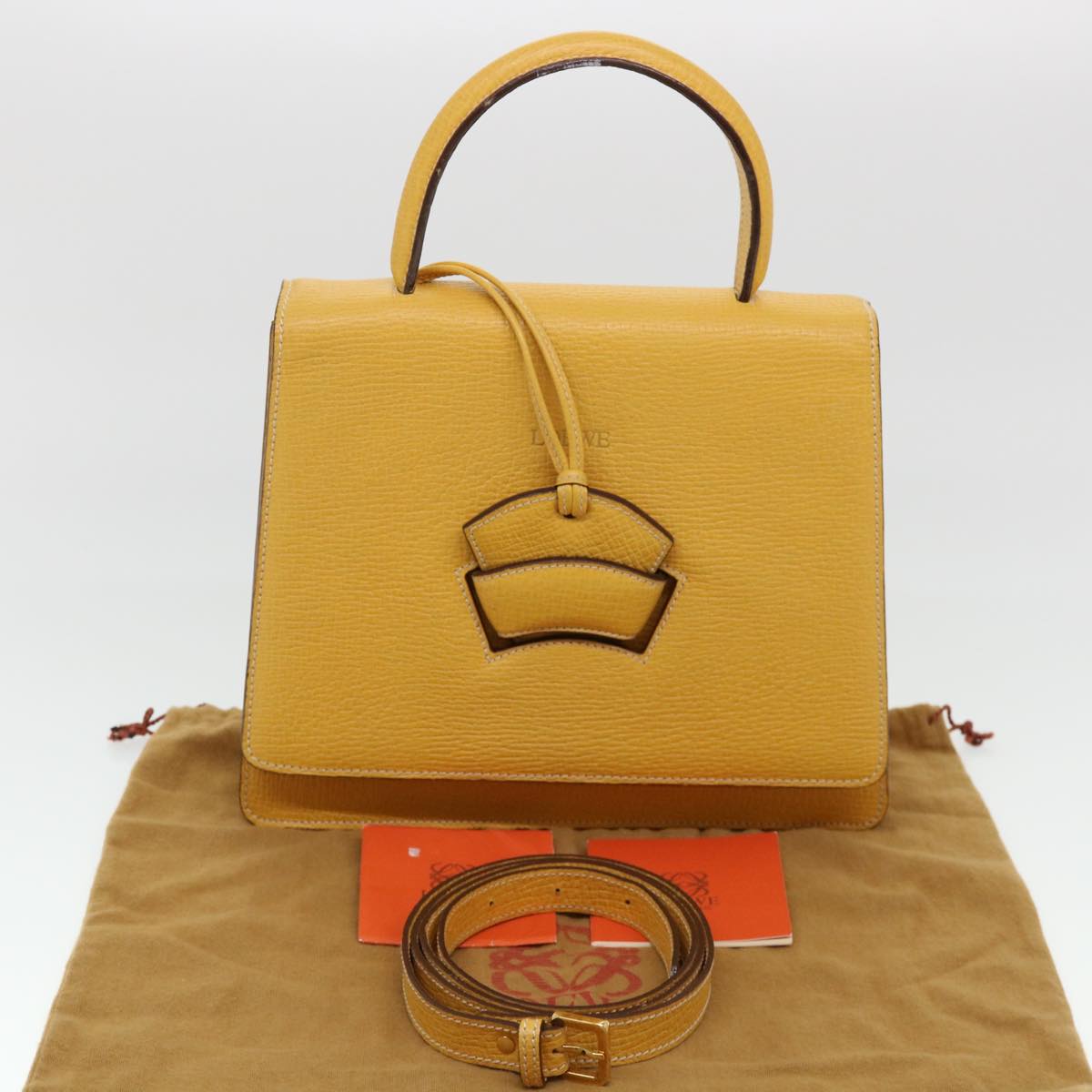 Loewe Barcelona Yellow Leather Handbag (Pre-Owned)