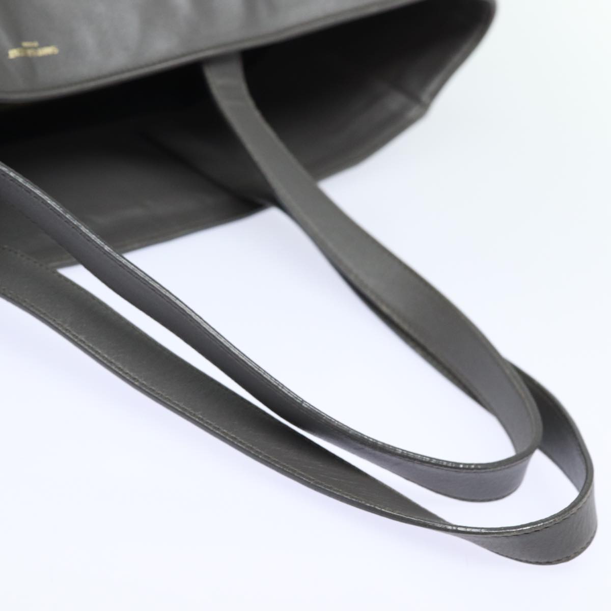 Saint Laurent Reversible Grey Leather Tote Bag (Pre-Owned)