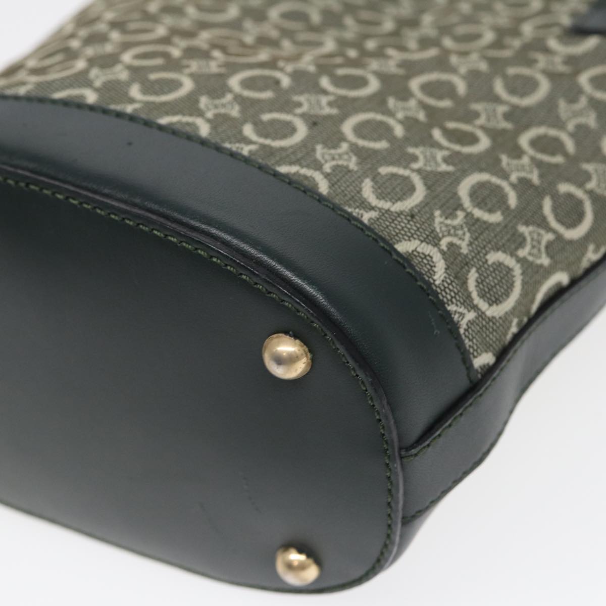 Céline Macadam Green Canvas Handbag (Pre-Owned)