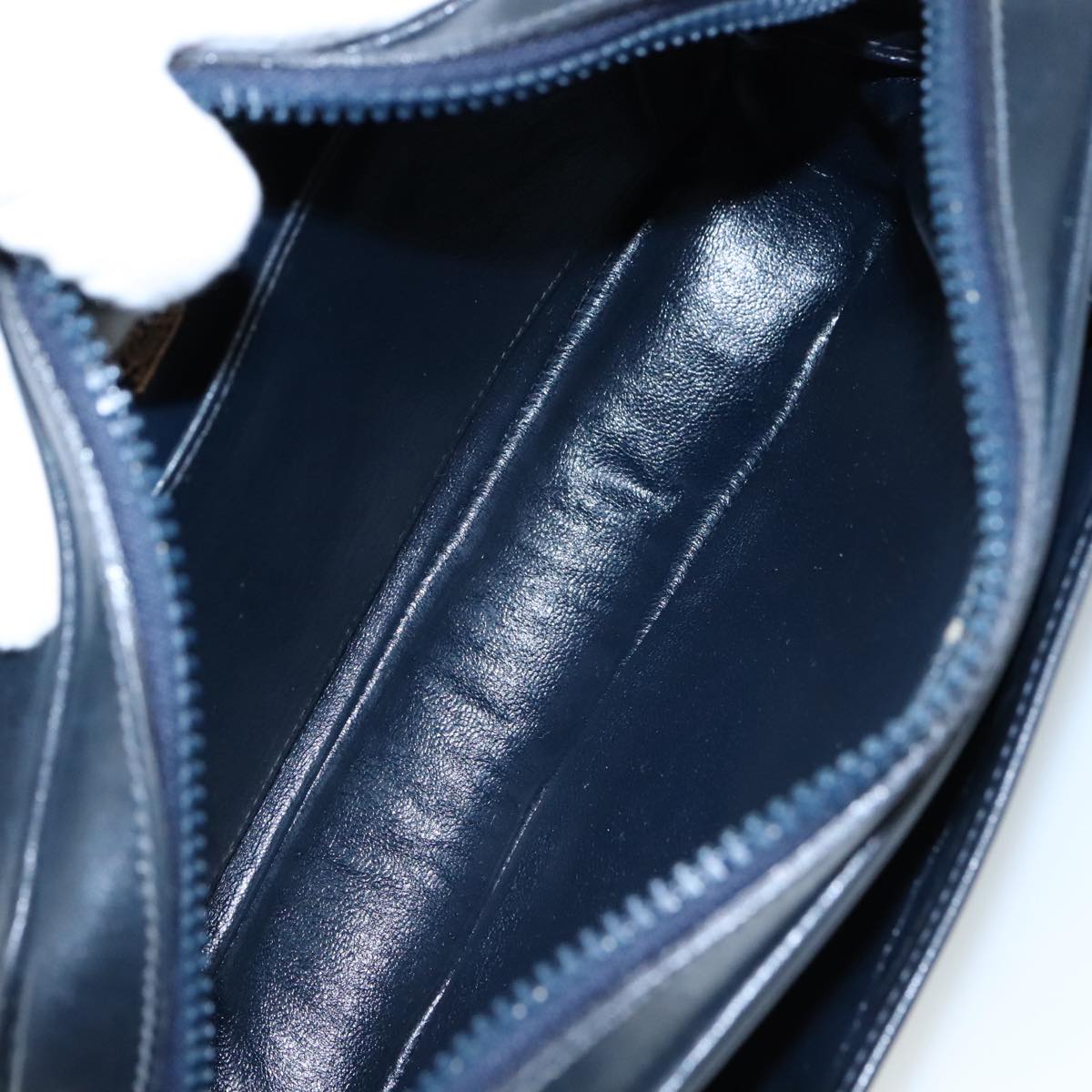 Gucci Interlocking G Navy Leather Shoulder Bag (Pre-Owned)