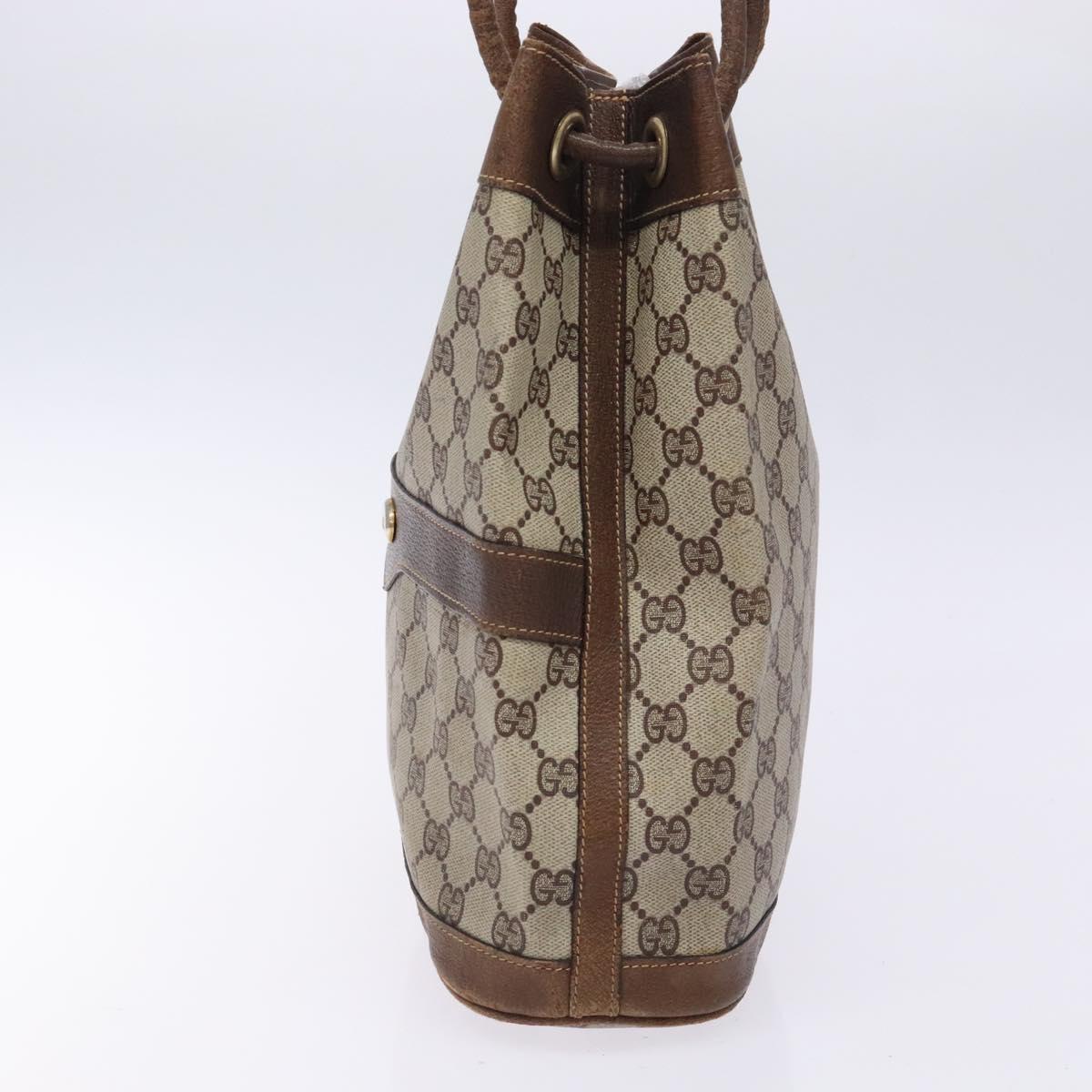 Gucci Gg Canvas Beige Canvas Shoulder Bag (Pre-Owned)