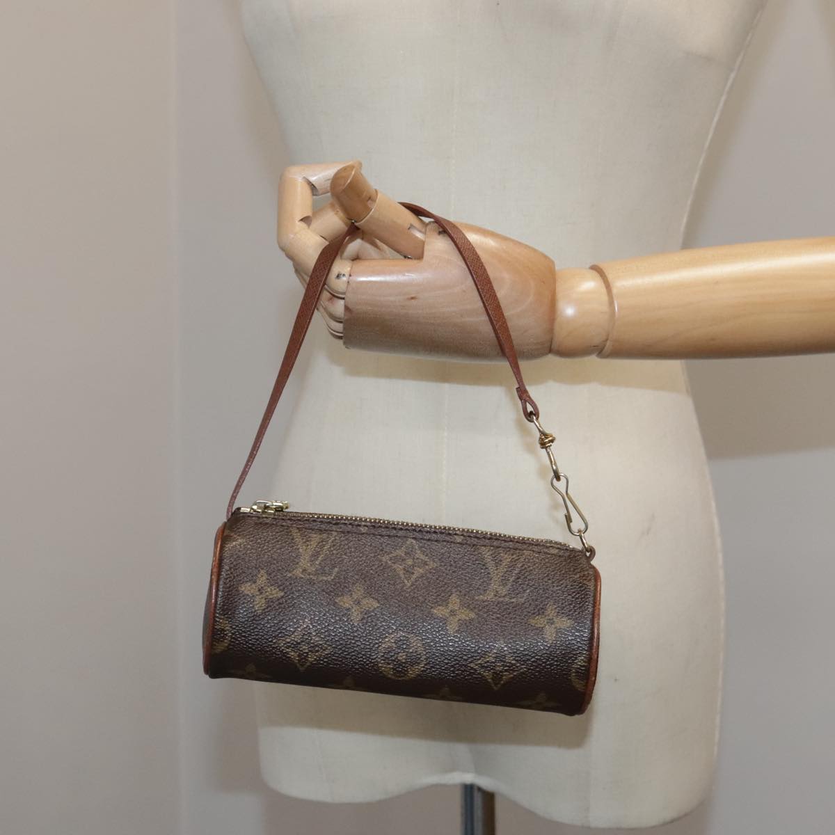 Louis Vuitton Mini Baby Papillon Brown Canvas Clutch Bag (Pre-Owned)