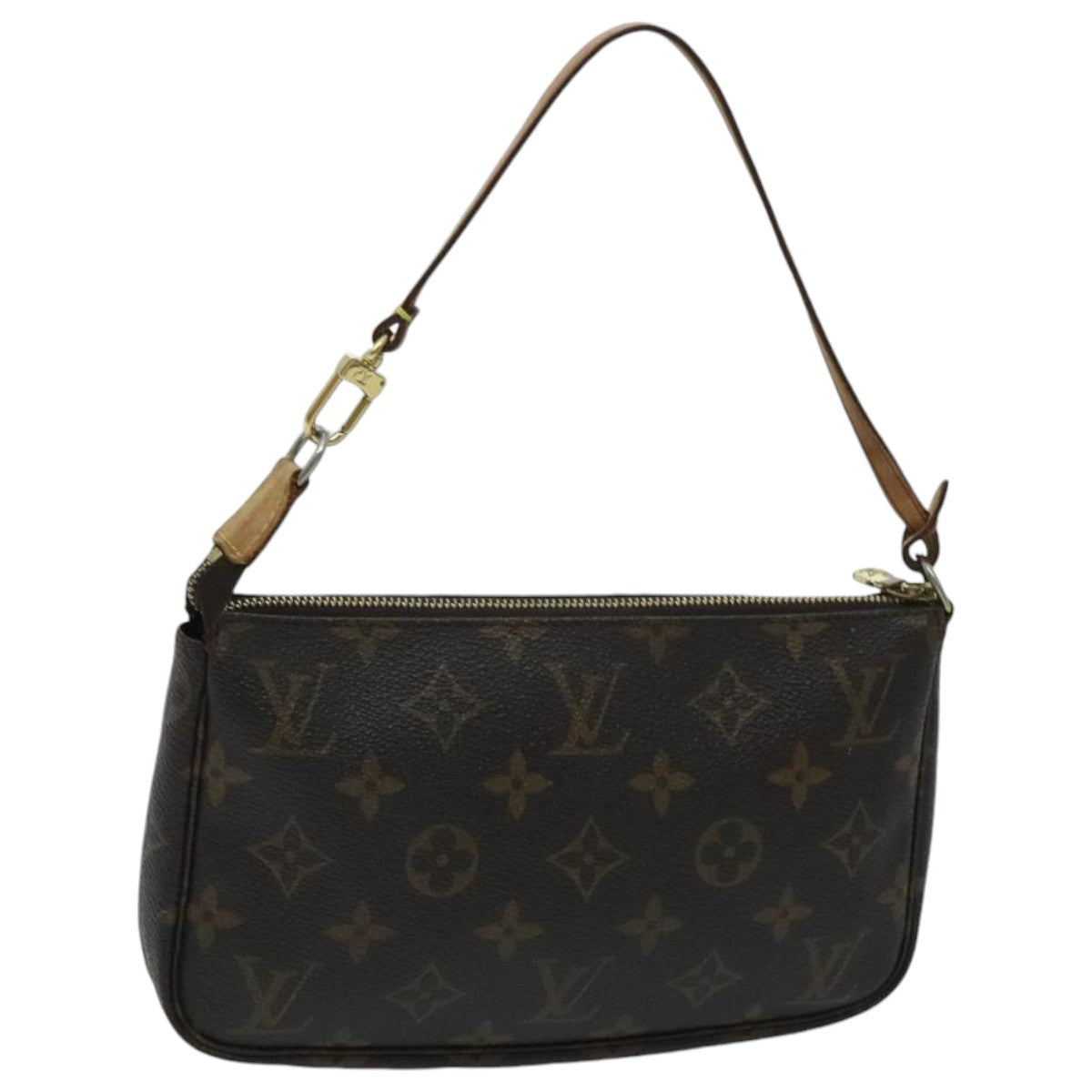 Louis Vuitton Pochette Accessoire Brown Canvas Clutch Bag (Pre-Owned)