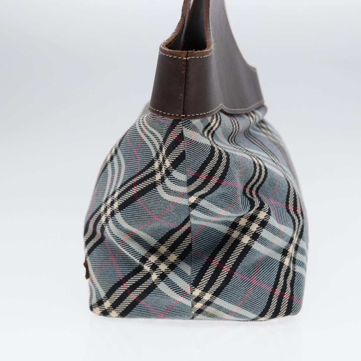 Burberry Plaid Blue Canvas Handbag (Pre-Owned)