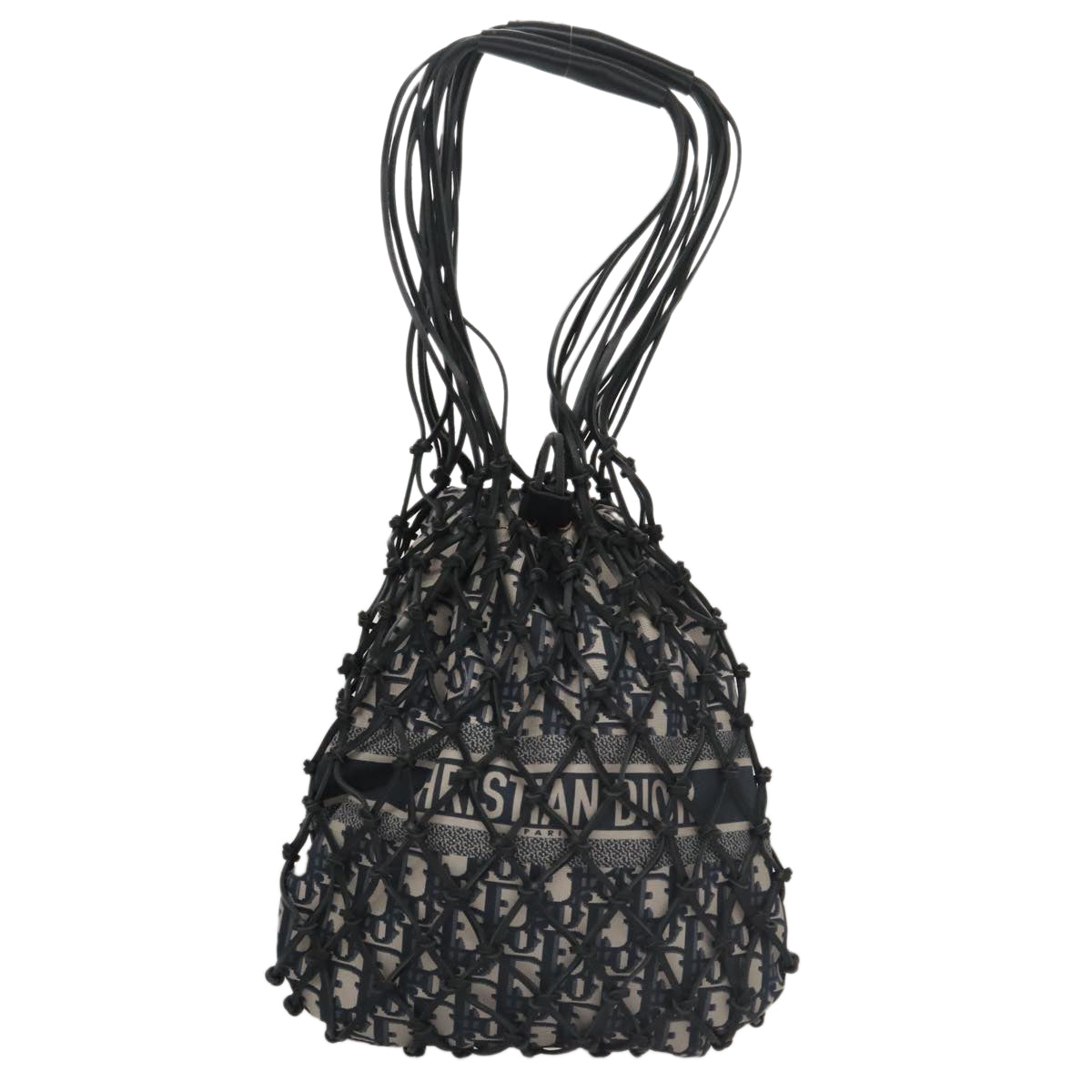 Dior Trotter Navy Canvas Handbag (Pre-Owned)