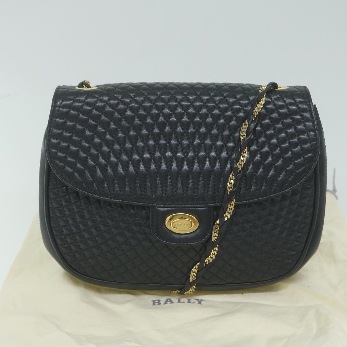 Bally Navy Leather Shoulder Bag (Pre-Owned)