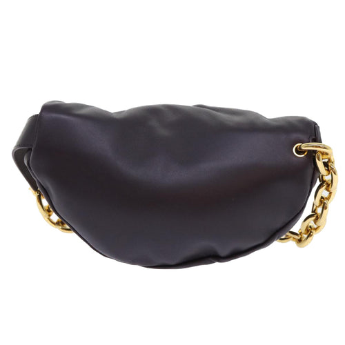 Bottega Veneta Chain Pouch Purple Leather Shoulder Bag (Pre-Owned)