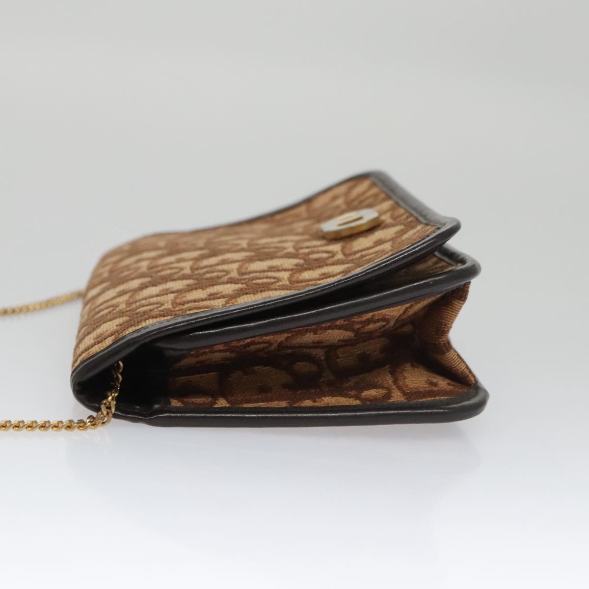 Dior Trotter Brown Canvas Shoulder Bag (Pre-Owned)