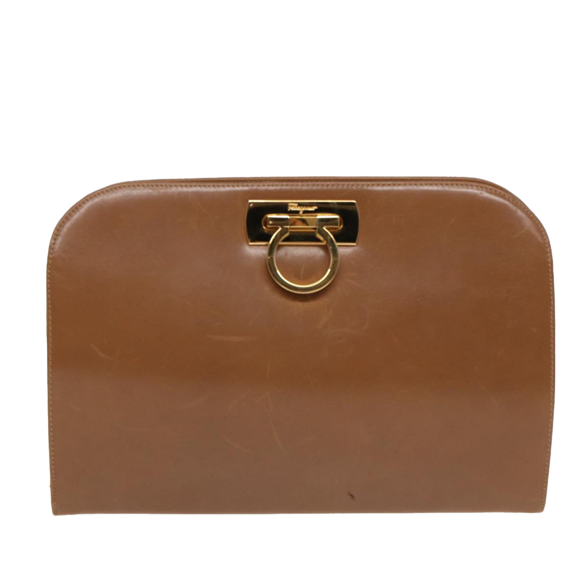 Salvatore Ferragamo Gold Leather Shoulder Bag (Pre-Owned)