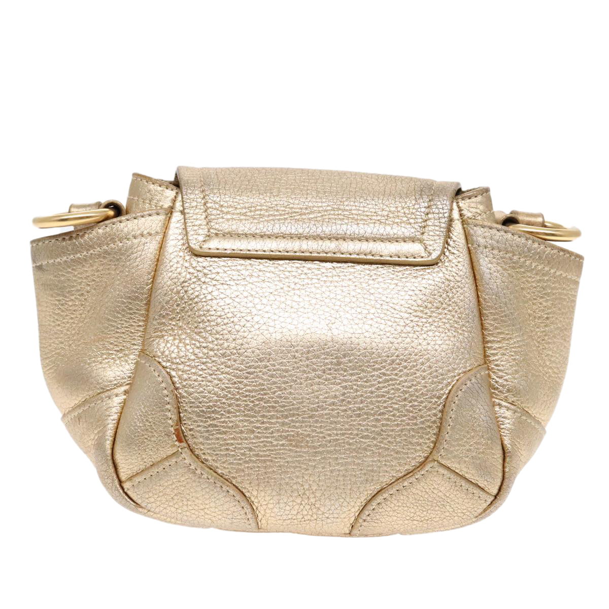 Prada Vitello Gold Leather Shoulder Bag (Pre-Owned)
