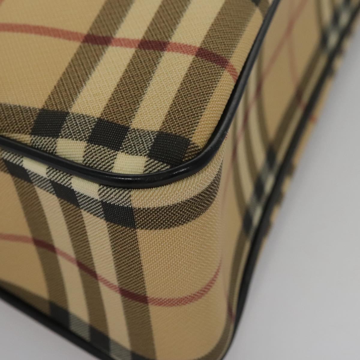 Burberry Nova Check Beige Canvas Handbag (Pre-Owned)