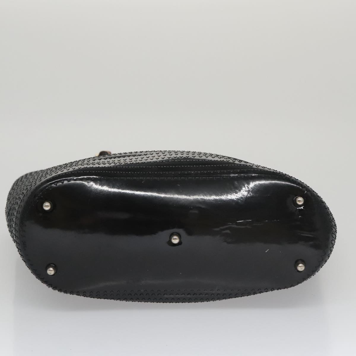 Gucci Bamboo Black Patent Leather Handbag (Pre-Owned)