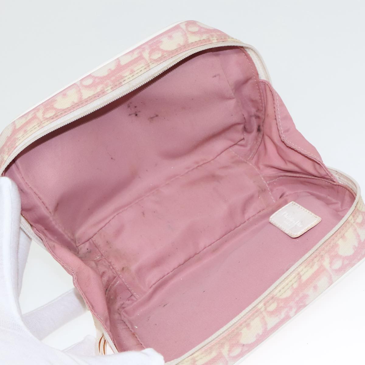 Dior Trotter Pink Canvas Clutch Bag (Pre-Owned)