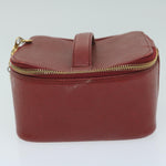 Chanel Vanity Red Leather Clutch Bag (Pre-Owned)
