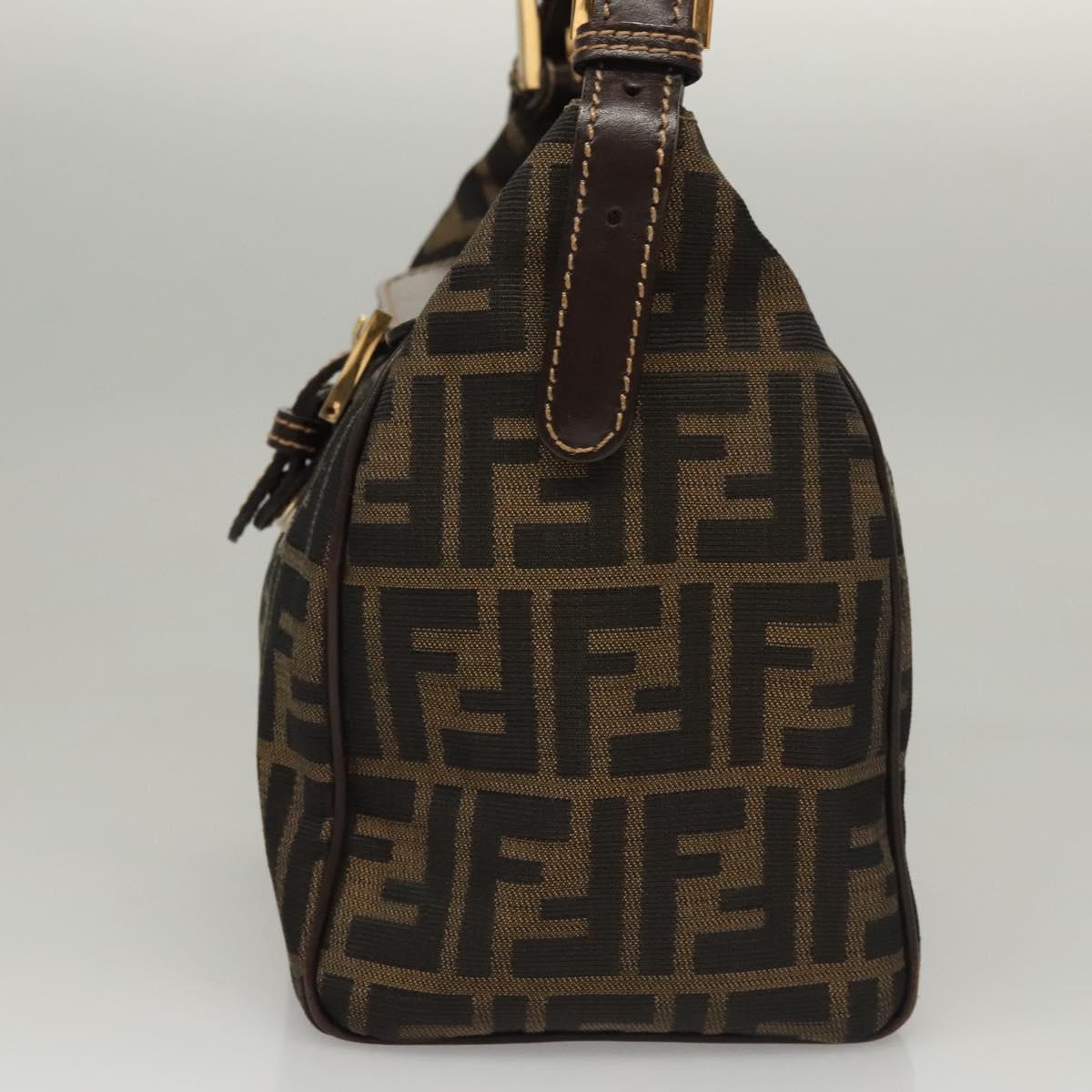 Fendi Zucca Brown Canvas Shoulder Bag (Pre-Owned)