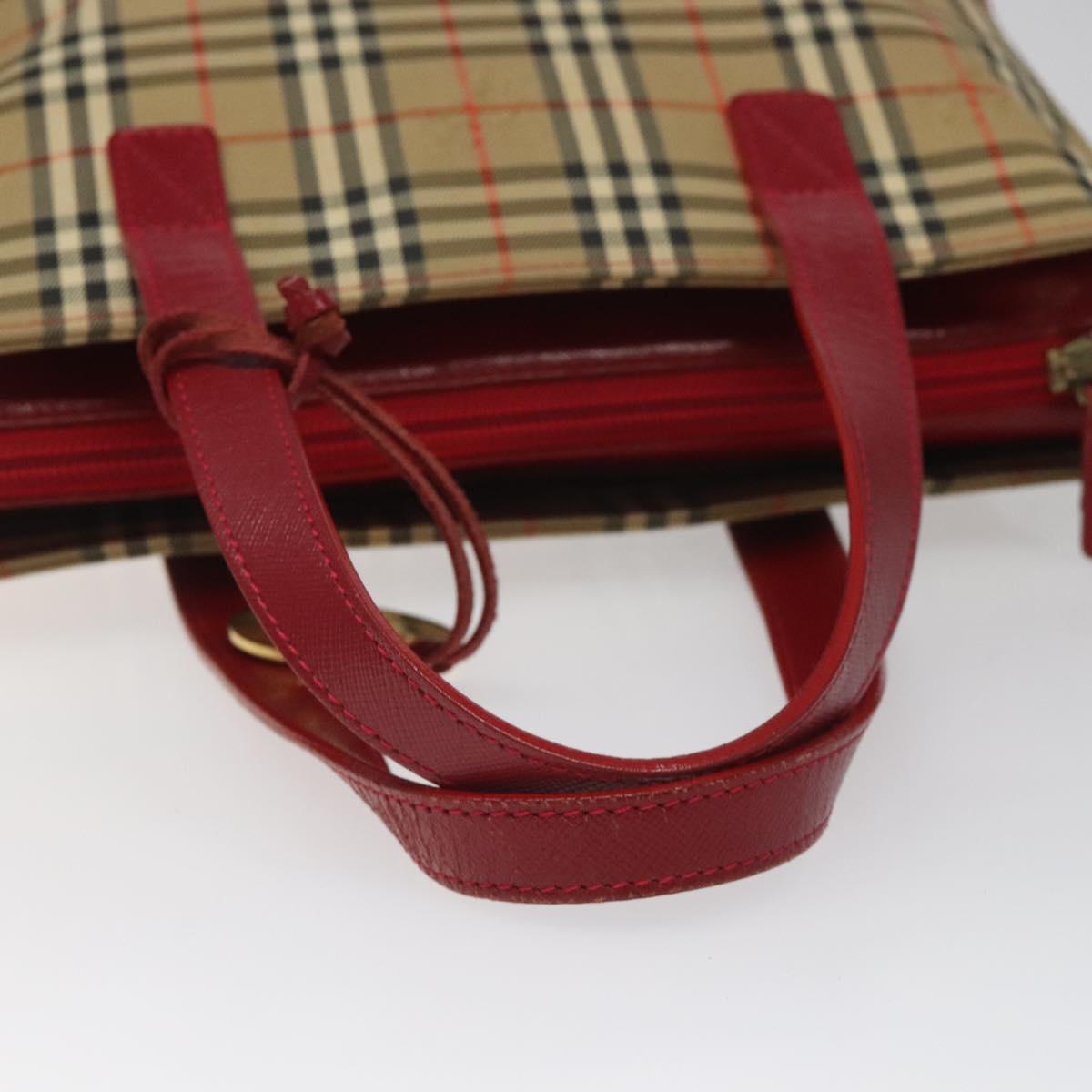 Burberry Nova Check Beige Canvas Handbag (Pre-Owned)