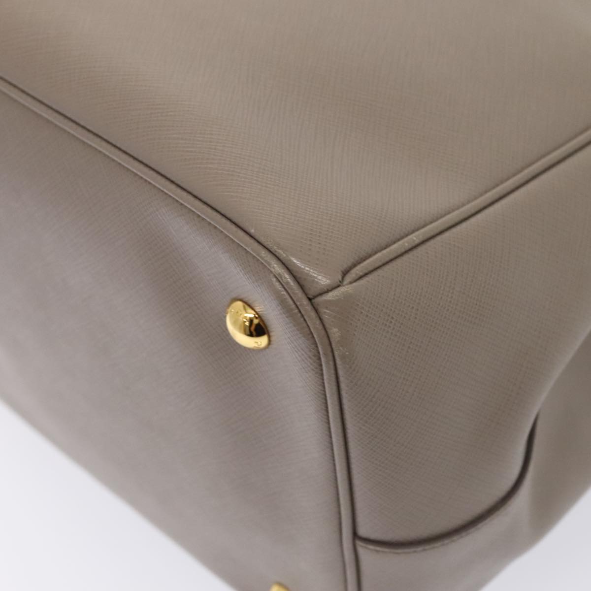 Prada Saffiano Beige Leather Handbag (Pre-Owned)