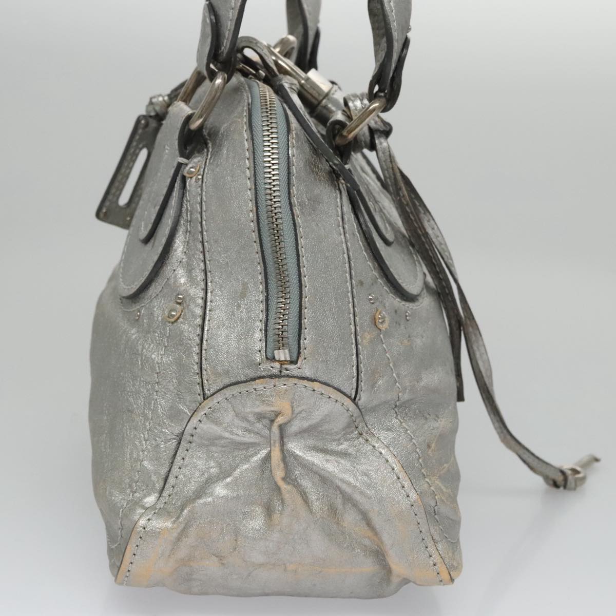 Chloé Paddington Silver Leather Handbag (Pre-Owned)