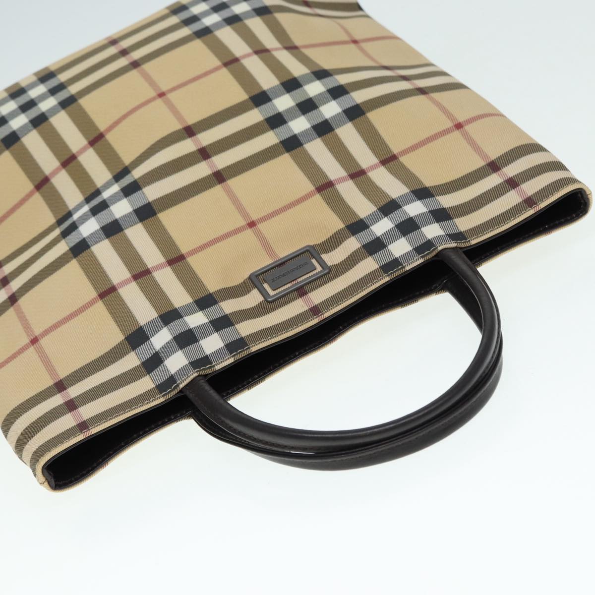 Burberry Nova Check Beige Canvas Tote Bag (Pre-Owned)