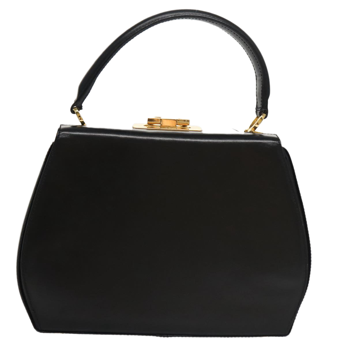 Salvatore Ferragamo Gancini Black Leather Handbag (Pre-Owned)
